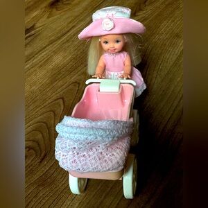 Vintage Kelly doll with stroller 1994 Mattel